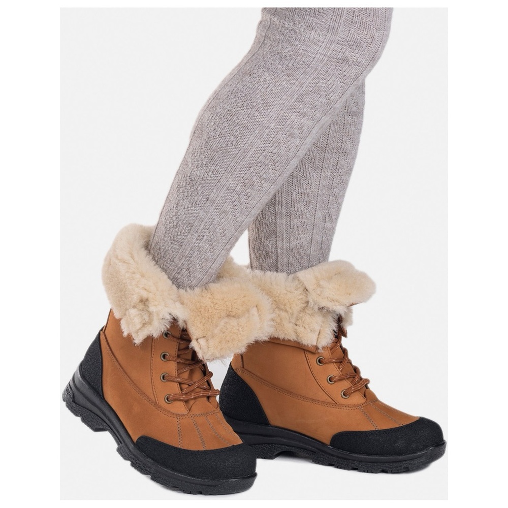 Cozy Tan and Black Winter Boots